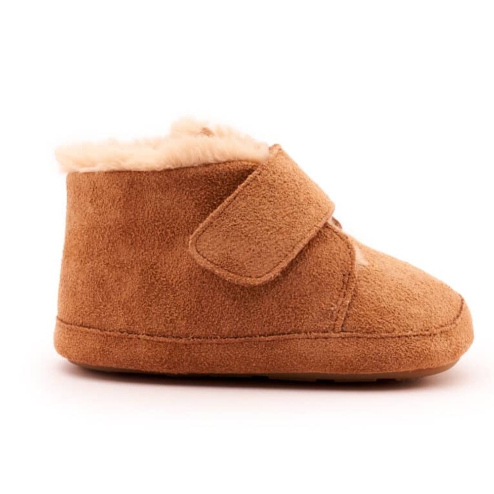 Old Soles Shloofy Booties, tan suede, size 18/ toddler 2